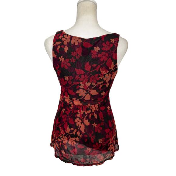 Vintage Y2K New York & Company Sheer Floral Whimsigoth Babydoll Blouse XS - Picture 2 of 8